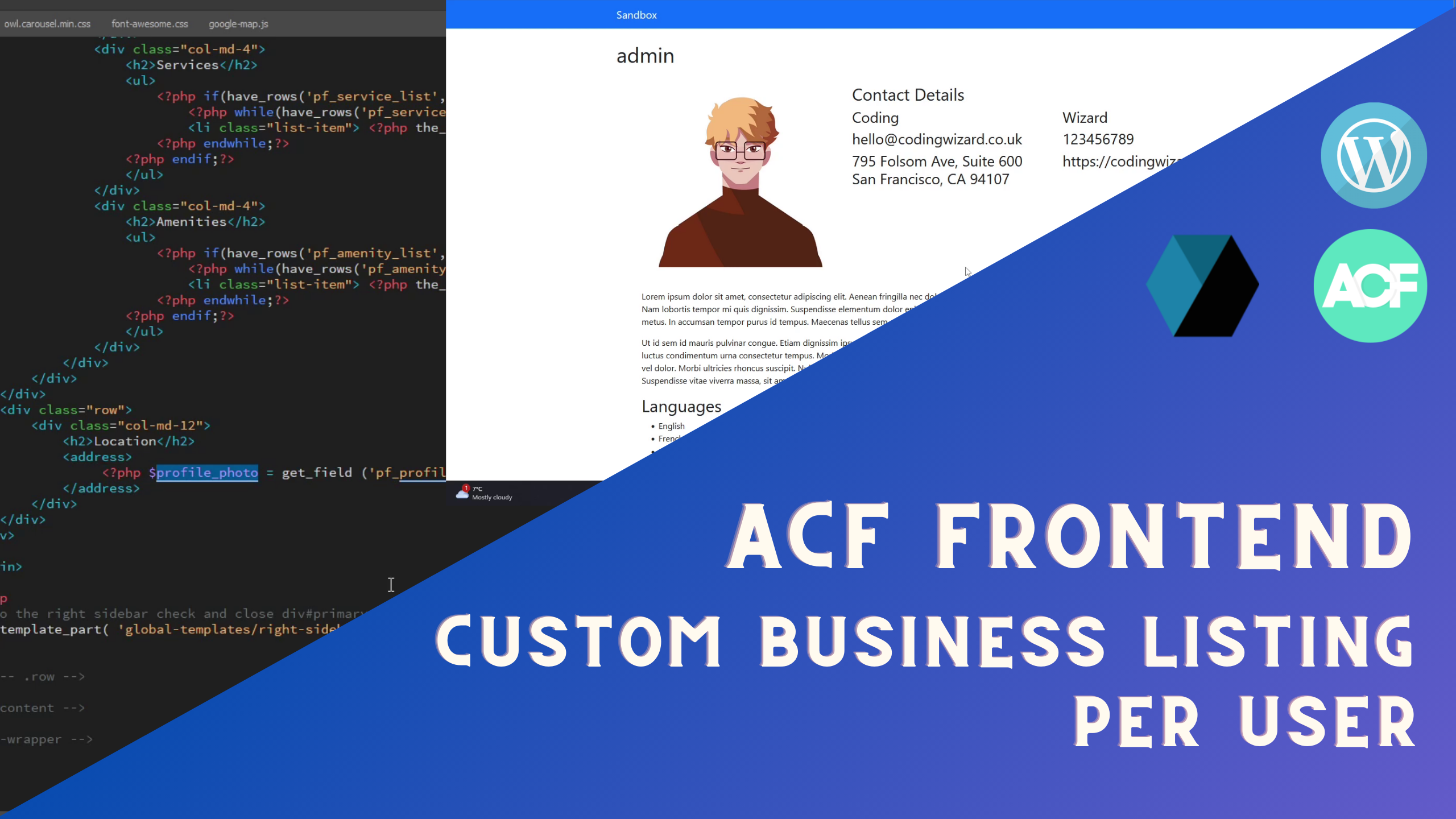 ACF Frontend Custom Business Listing Per User on WordPress Tutorial